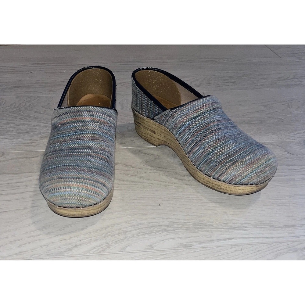 DANSKO Vegan Pro Woven, Jute Pro Weave Artisan Striped Clogs Size 7.5-8 (38 EU)